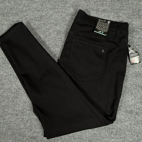 LuLaRoe Jeans Womens 40 Black Skinny Fit Denim Stretch Magic Waistband Lycra New - Picture 1 of 15